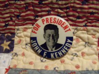 John F Kennedy for President Picture Pinback Button Pin