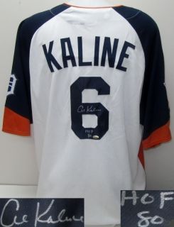 Al Kaline Signed Detroit Tigers White Majestic Jersey HOF 80 SI