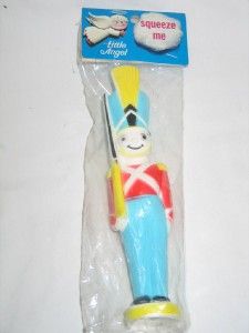 Vintage Alan Jay Clarolyte Rubber Squeaky Toy Soldier Mint IOP Baby 
