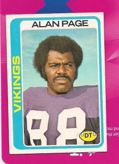 Alan Page Vikings 9 Pro Bowls 70s All Decade Hall of Fame 1978 Topps 