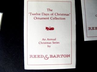 REED & BARTON THE TWELVE DAYS OF CHRISTMAS ORNAMENT 1983 (BOXED)