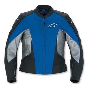 Alpinestars STELLA TX 1 Leather Jacket  Blue/Silver , size 8 US / 44 