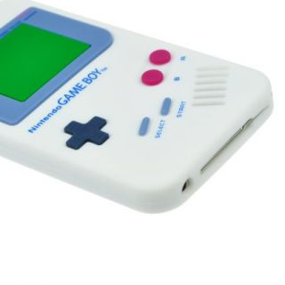 White Game Boy Style Silicone Case Cover Skin For iPod Touch 4