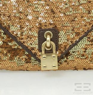 Alexis Hudson Gold & Bronze Sequin Ciara Envelope Clutch NEW