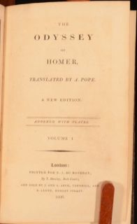 1806 and 1813 6VOL Homer Trans Alexander Pope Iliad Odyssey Classics 