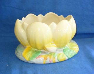 Clarice Cliff Yellow Water Lily Bowl Bulb Planter 973