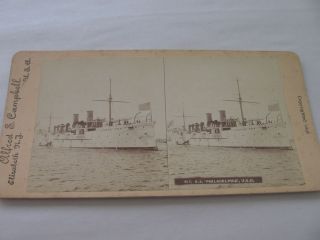 Philadelphia USN 1896 Stereoview Card Alfred s Campbell