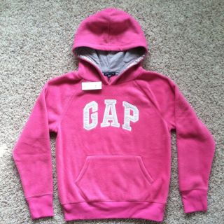 Gap Kids Girls Sz XXL 14 16 Pink L s Fleece Hoodie Sweatshirt Pullover 