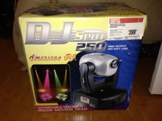 american dj spot 250 moving head dmx 10 gobos 8 colors brand new with 