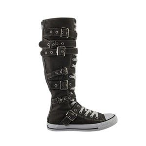 All Star XX Hi Buckle Chuck Knee High Charcoal Gray Straps All 