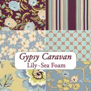 Amy Butler Gypsy Caravan Lily 6 Fat Quarters Sea Foam Aqua Westminster 