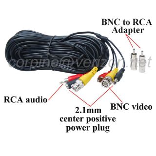   Video Power Cable CCTV DVR Security Camera Audio Wire Cord B55
