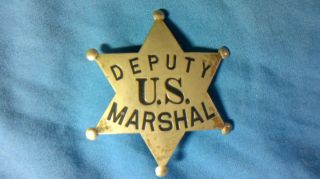   Antique Original Deputy U s Marshal Badge Allen Stamp Seal Co