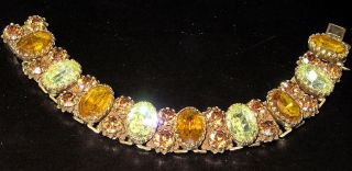 VENDOME Yellow Topaz Amber Rhinestone Amazing Vintage Bracelet