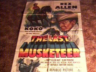 Last Musketeer Movie Poster 1952 Rex Allen