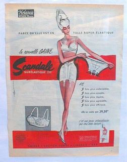 Elastic Girdles Ad 1957 Scandale Lingerie Publicity
