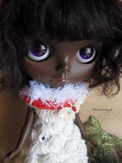 Black Santy Amelie Merry Christmas OOAK Custom Blythe by Poonchaya 