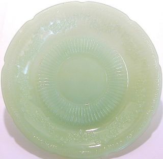 Anchor Hocking Glass vintage Alice pattern jadite jadeite saucer