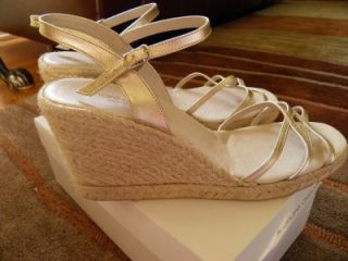 160 New Andre Assous Leather Espadrille Wedge Sandals Boston Proper 9 