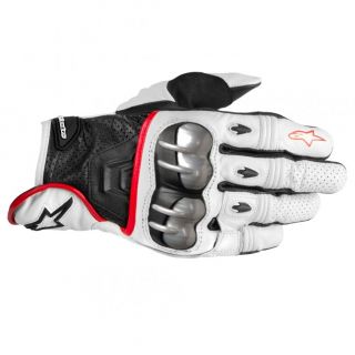   Octane s Moto Leather Motorcycle Race Gloves White Black Red