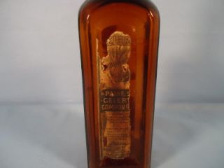 Antique Amber Glass Medicine Bottle Paines Celery Compound