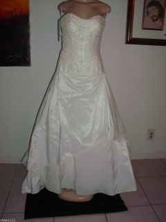 Alfred Angelo Wedding Gown Size 8 Diamond White Taffeta Style R 2030 