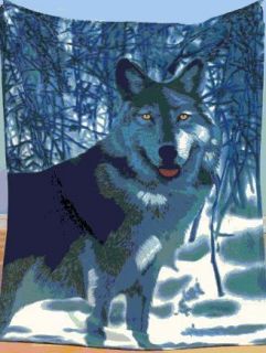 Animal Wolf Fleece Throw Blankets Wild Life Decor