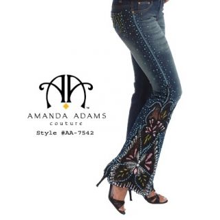 NWT AMANDA ADAMS JEANS COUTURE 30 CRYSTALS EMBELLISHED SEVEN