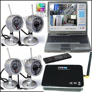 wireless 4 ir camera cctv home security dvr system from