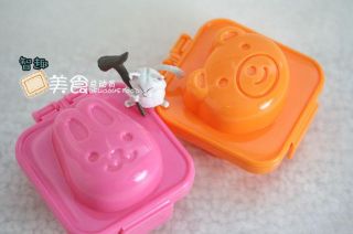 Japan Bear Rabbit Sushi Egg Master Maker Rice Mold Holder Case Box 