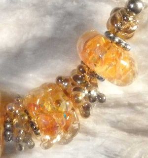 Lgl Artists Beads Amber Elegance Boro Lampwork SRA