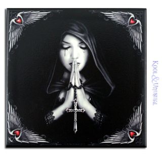 Anne Stokes Small Art Tile Gothic Prayer Tearful Goth Girl with 