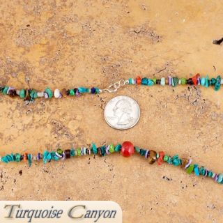 Native American Navajo Turquoise Multi Stone & Shell Necklace SKU 