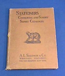 1920s A L Salomon Stationers Supply Catalog Pens Etc