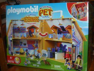 Playmobil My Take Along Vet Clinic Playset #5870 100 Pieces Ages 4 Yrs 