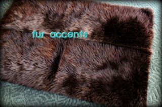 Faux Fur Accent Rug Brown Shag Bear Sheepskin Mink Plush Pelt Rug 