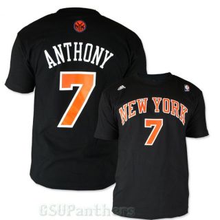 Carmelo Anthony New York Knicks Adidas Player Black Jersey T Shirt Sz 