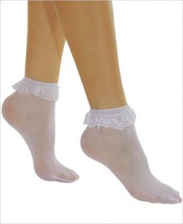 Ankle Cuff Bobby Sock Embroidered Ruffle O s 3 Colors