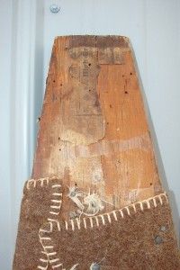 antique wooden ironing board with horse hair
