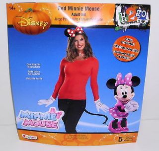 Disney Minnie Mouse Red Accessory Kit Ears,Choker,Gloves & Tail Adult 