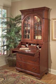 Antique Style Drop Front Secretary Writing Office Desk Cherry Wood 