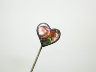 Vintage Mexico Sterling Silver Abalone Stick Pin Signed
