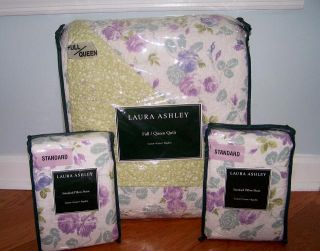 Laura Ashley Annabella Queen Full Quilt Standard Shams Floral 3pc Set 
