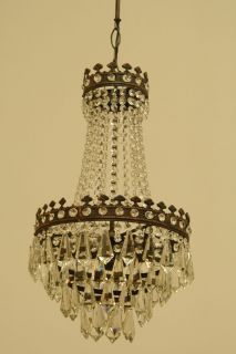   Vintage Crystal Chandelier Lighting Antique Style Bronze Lamp