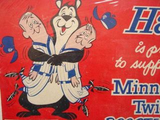 1961 Minnesota Twins Hamms Beer Bear Poster Schedule