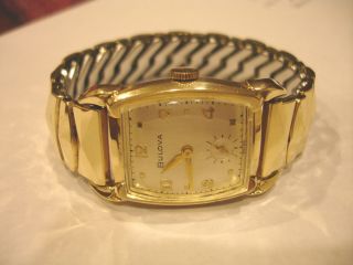 Antique Vintage BULOVA 1954 MENS WATCH Wind up RUNS GREAT   PREOWNED 