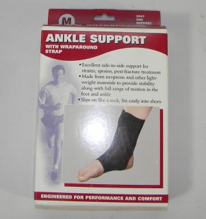 OTC Ankle Support with Wraparound Strap Black Medium 2547 for Sprains 