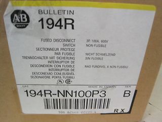 FUSED DISCONNECT SWITCH   BULLETIN 194R   NEW IN BOX   6 AVAL 