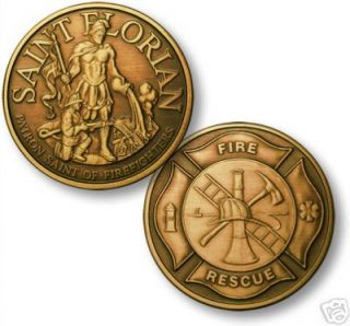 saint florian firefighter fire maltese challenge coin 