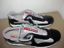 PRADA Americas Cup Sport shoes Size 11 EU/ 12 U.S.Black Patent/gray 